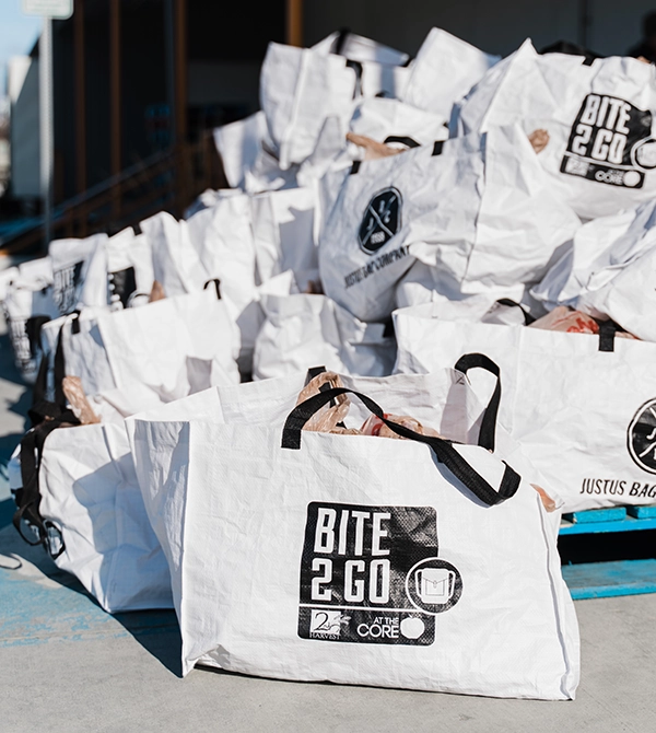 Bite 2 Go Bags Bags of donated food from Bite2Go