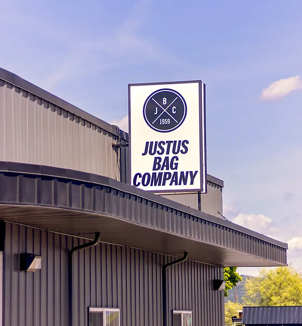 justus-bag-exterior-about The Justus Bag Company exterior sign