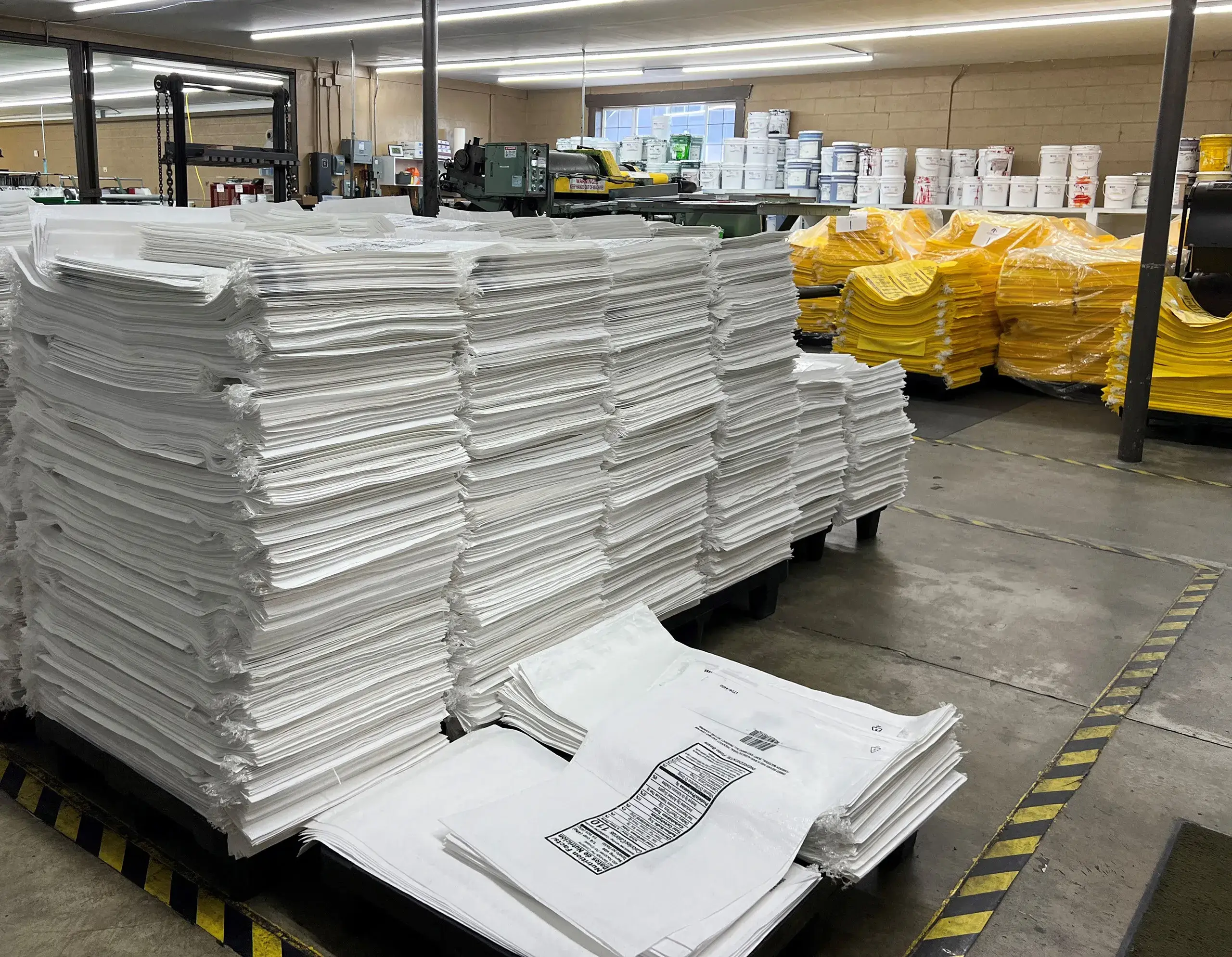 present A pallet of bags